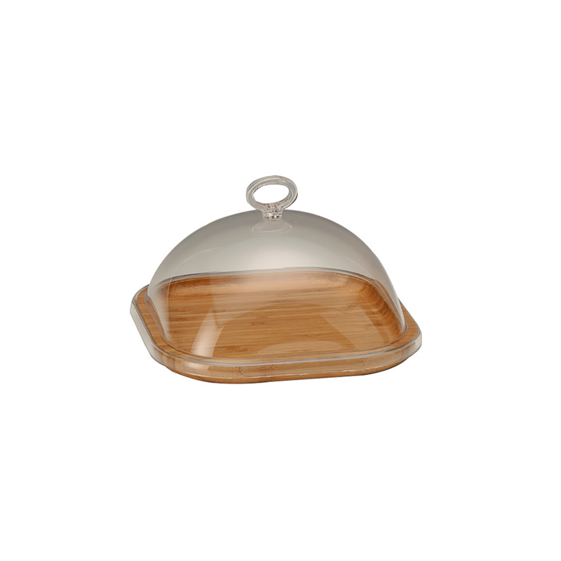 Ahşap Altlı Akrilik Kapaklı Fanus 21*21 Cm