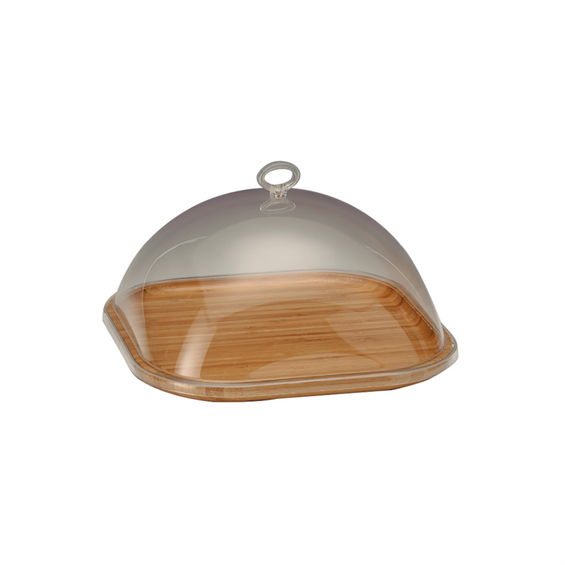 Ahşap Altlı Akrilik Kapaklı Fanus 25*25 Cm