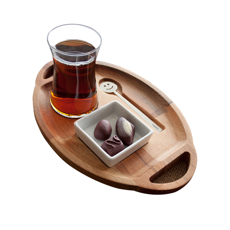 Ahşap Çay Sunumluk Oval
