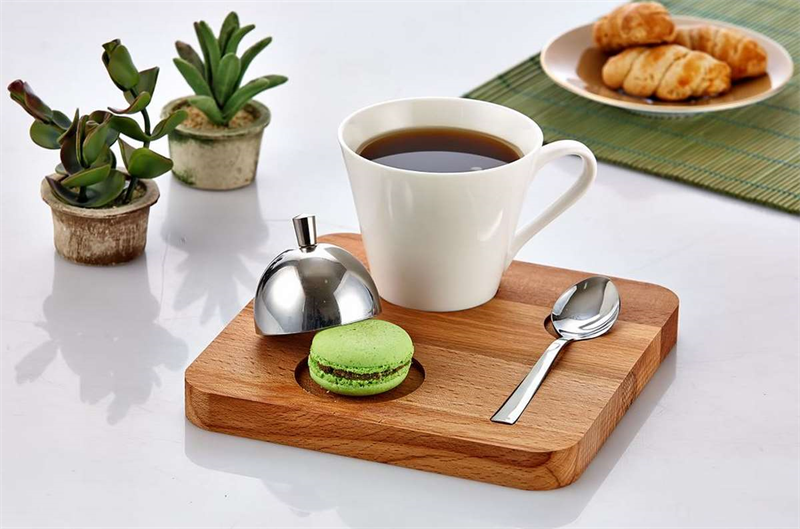 Ahşap St. Kare Nescafe Seti     17,5X17,5X2 Cm