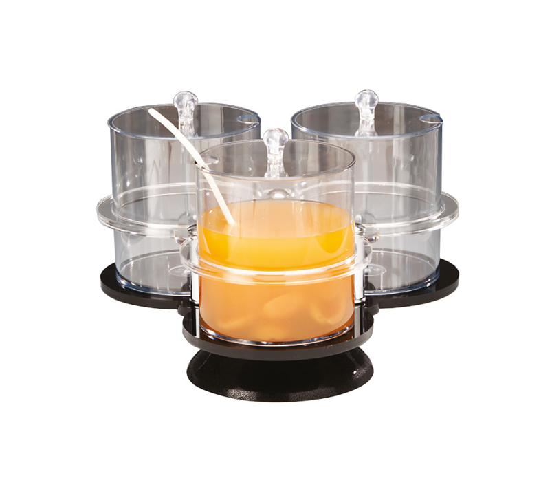 Polycarbonat 3'Lü Döner Sosluk Reçellik  Standı 