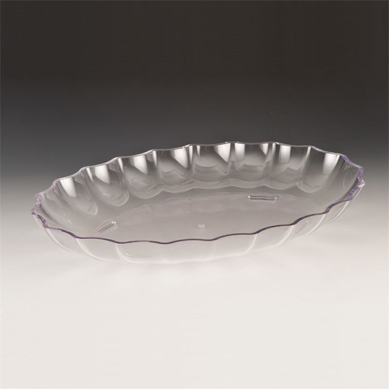 Polycarbonat Oval Model Teşhir Tabak Şeffaf-Siyah-Beyaz)