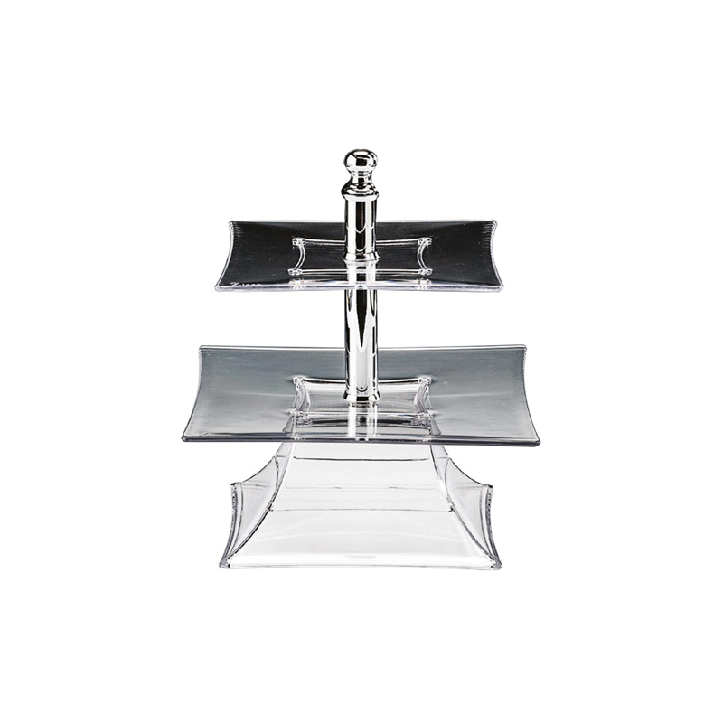 Polycarbonat Tepsili 2 Katlı Teşhir Standı(20-25 Cm )