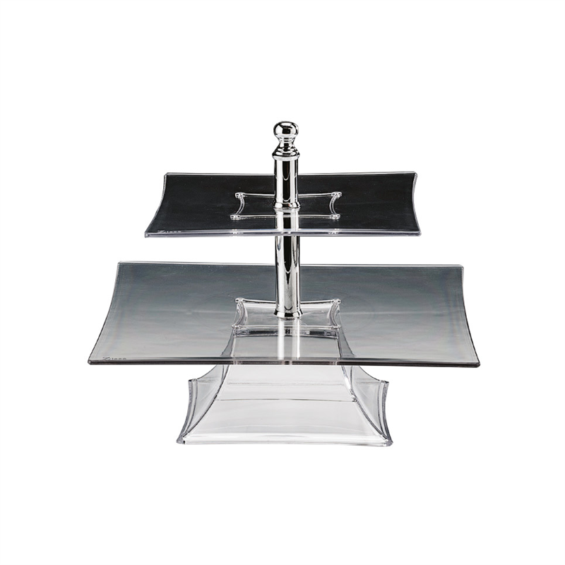 Polycarbonat Tepsili 2 Katlı Teşhir Standı(25-35 Cm )