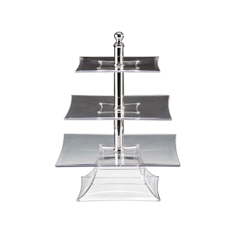 Polycarbonat Tepsili 3  Katlı Teşhir Standı(20-25-30 Cm )
