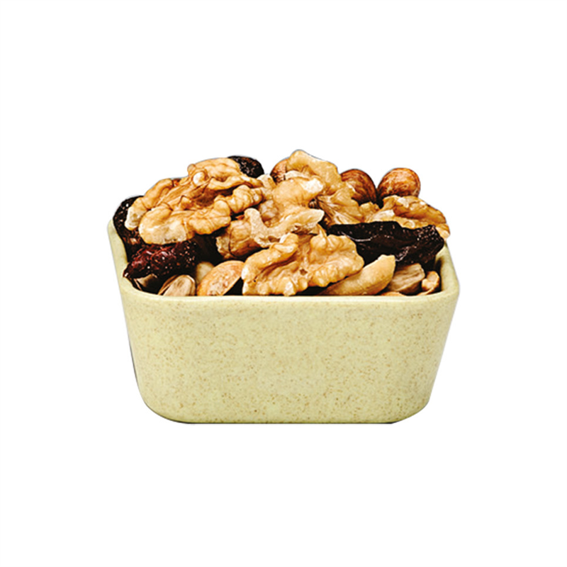 Renkli Köşeli Bambu Çerezlik-(Beyaz-Oranj-Yeşil)