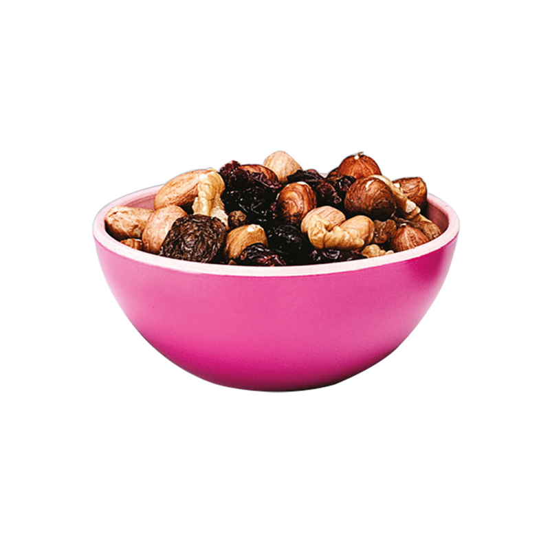 Renkli Yuvarlak  Bambu Çerezlik-Pembe-Oranj-Yeşil