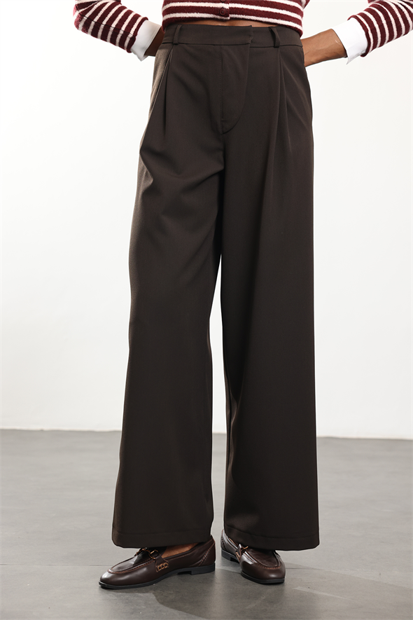 Acı Kahve Palazzo Kumaş Pantolon 1607