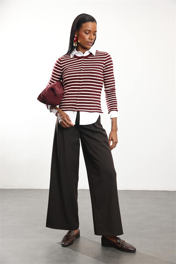 Acı Kahve Palazzo Kumaş Pantolon 1607