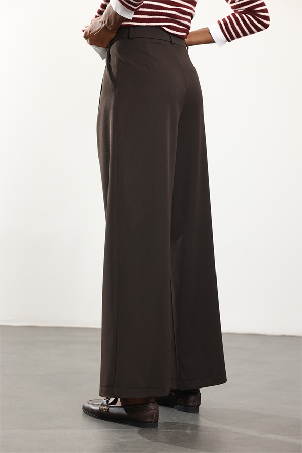 Acı Kahve Palazzo Kumaş Pantolon 1607