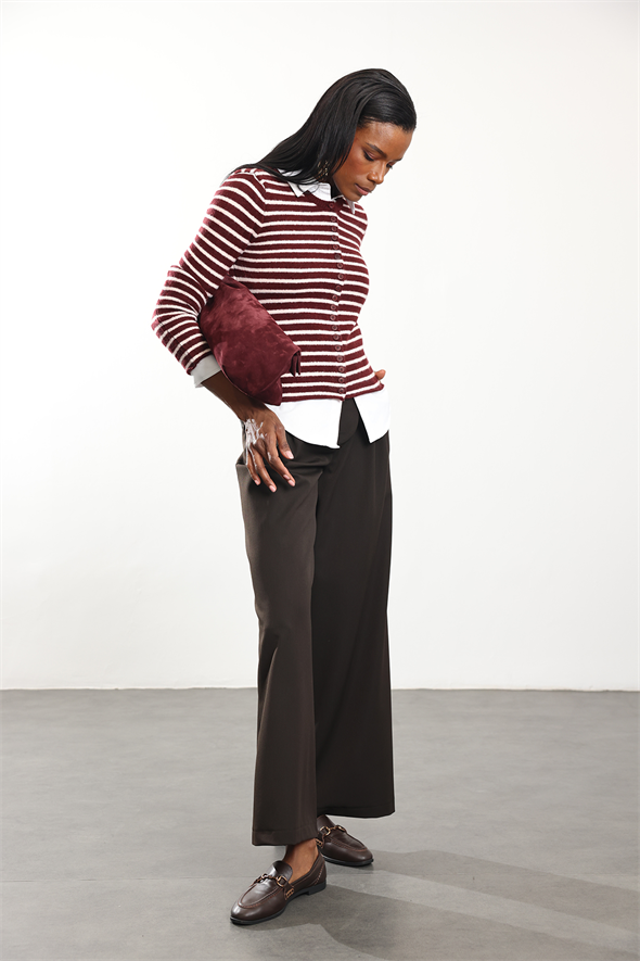 Acı Kahve Palazzo Kumaş Pantolon 1607