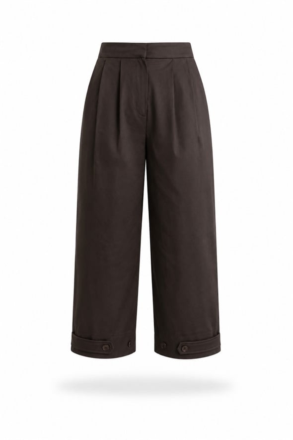 Acı Kahve Pensli Paça Detaylı Pantolon 3936
