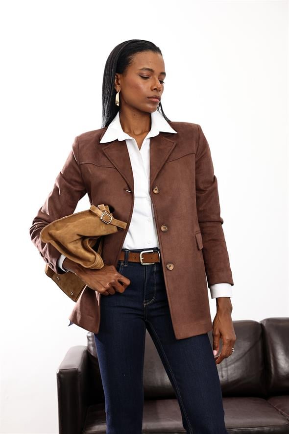 Acı Kahve Süet Ceket D88978