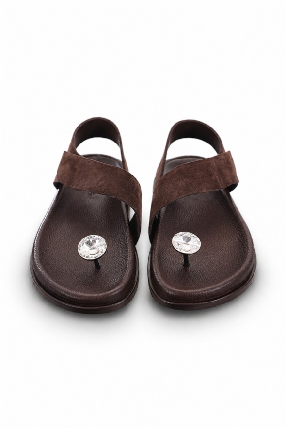 Acı Kahve Swarovski Sandalet 25304