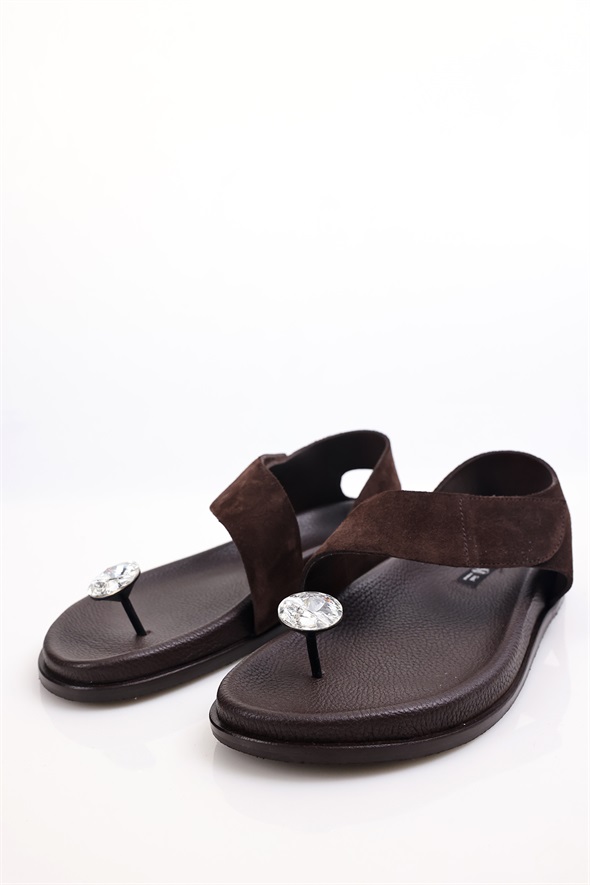 Acı Kahve Swarovski Sandalet 25304
