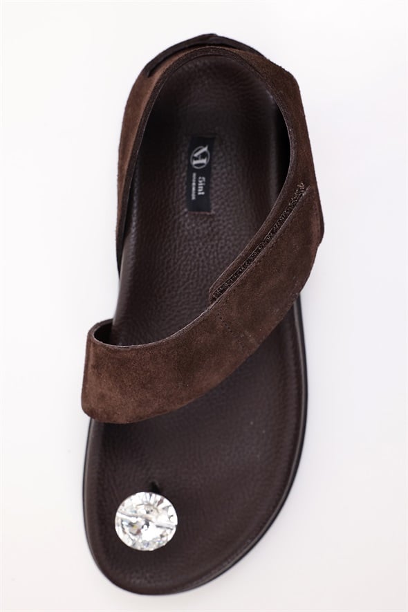 Acı Kahve Swarovski Sandalet 25304