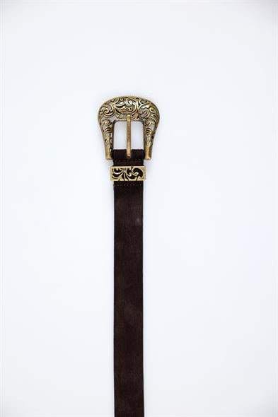 Acı Kahve Western Tokalı Süet Kemer 