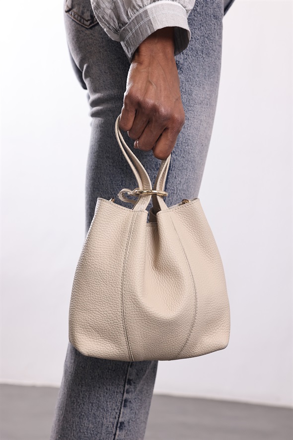 Açık Bej Viyana Deri Çanta 7989