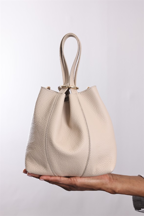 Açık Bej Viyana Deri Çanta 7989
