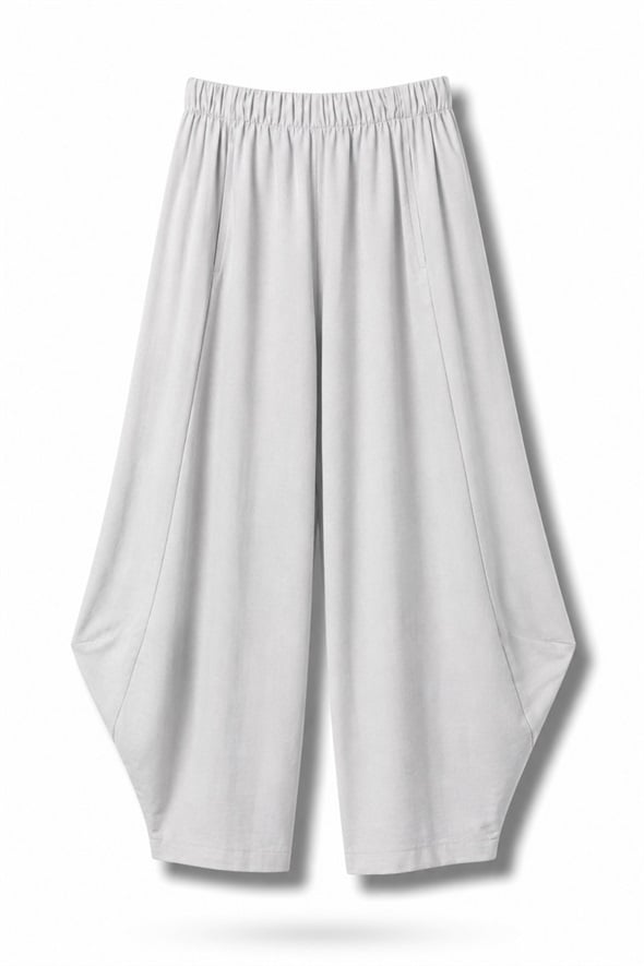 Açık Gri Barrel Kesim Pantolon 0196