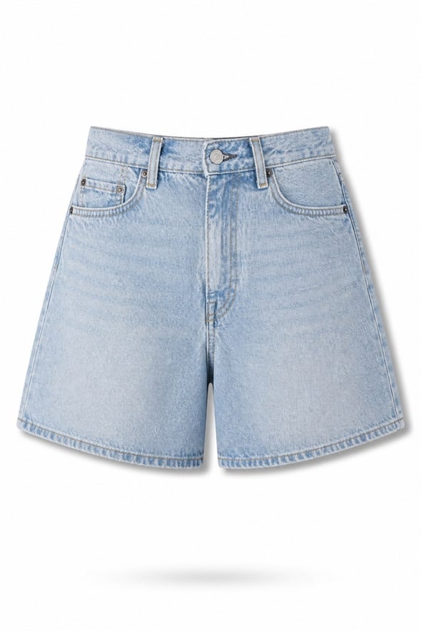 Açık Mavi Denim Şort 