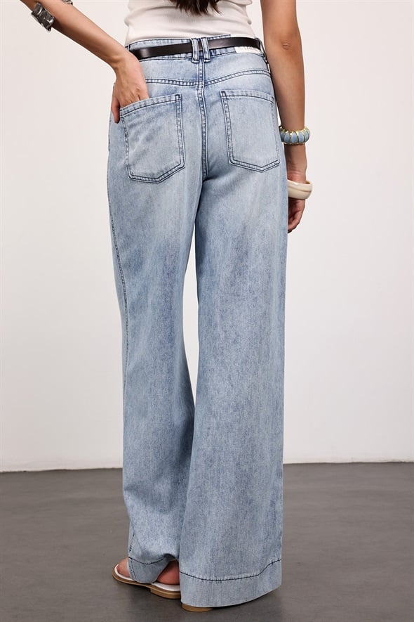 Açık Mavi Geniş Paça Jean 26804