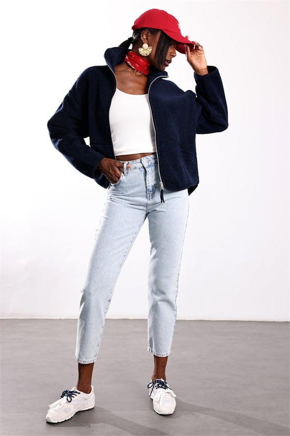 Açık Mavi Mom Fit Jean 