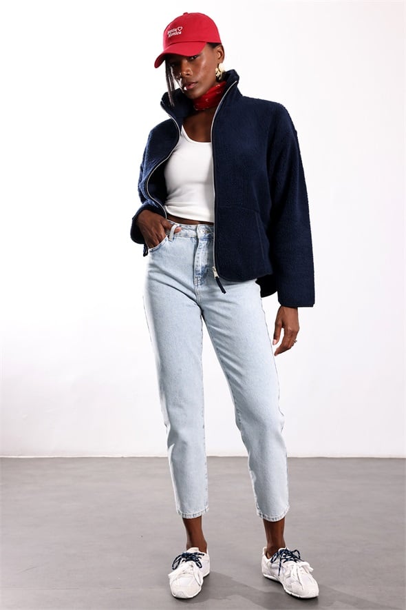 Açık Mavi Mom Fit Jean 