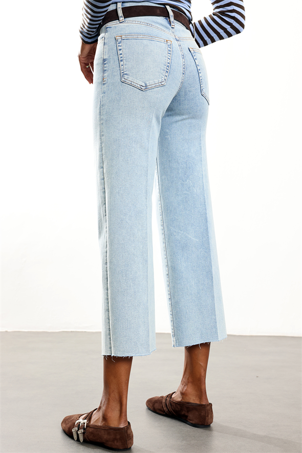Açık Mavi Palazzo Cropped Jean 