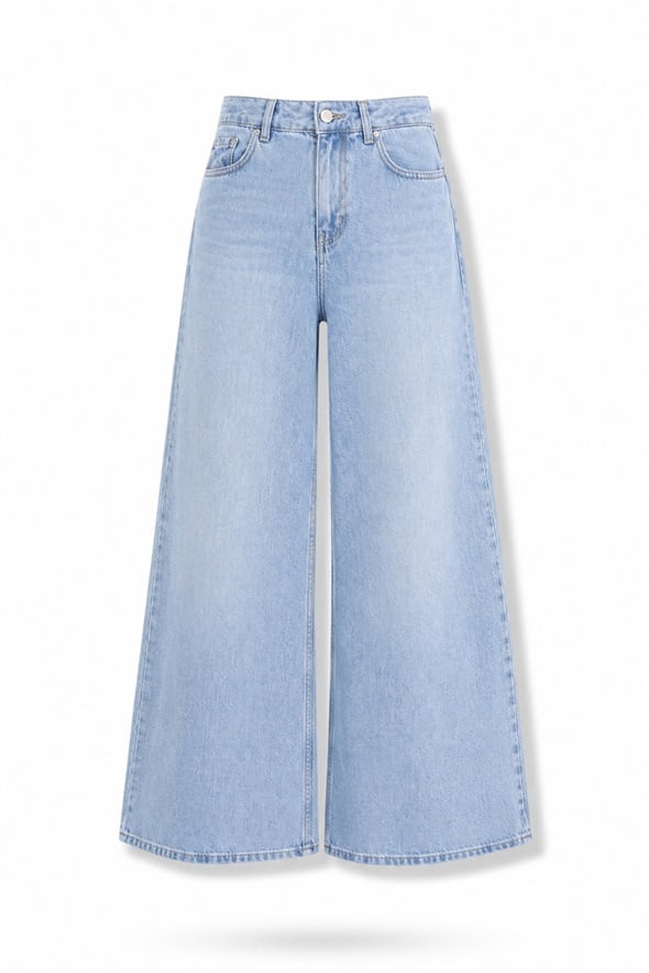 Açık Mavi Wide Leg Jean 8302