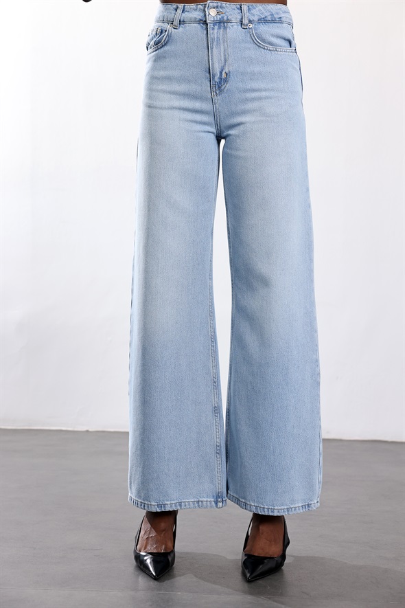 Açık Mavi Wide Leg Jean 8302