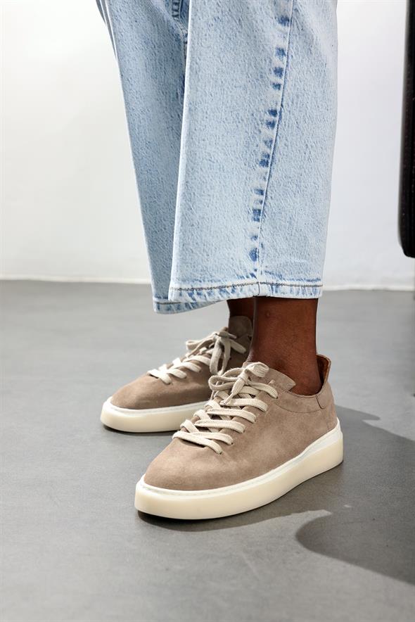 Açık Vizon Deri Sneaker 25210