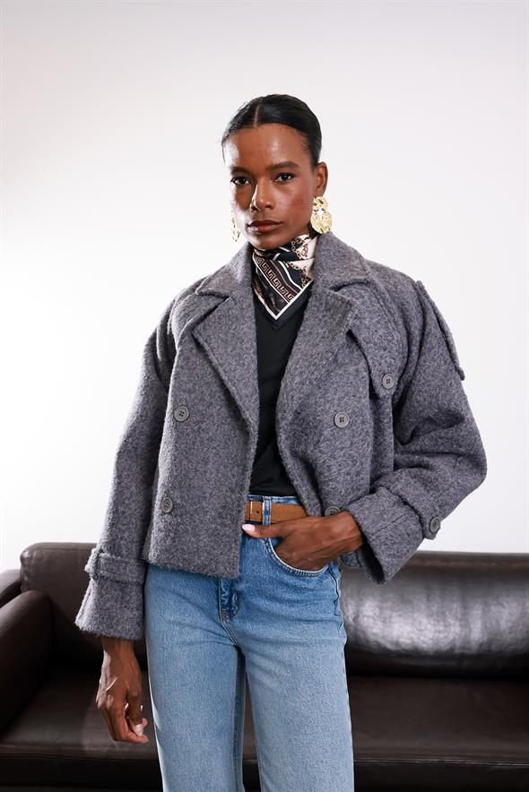 Antrasit Astarlı Kaşe Ceket 286