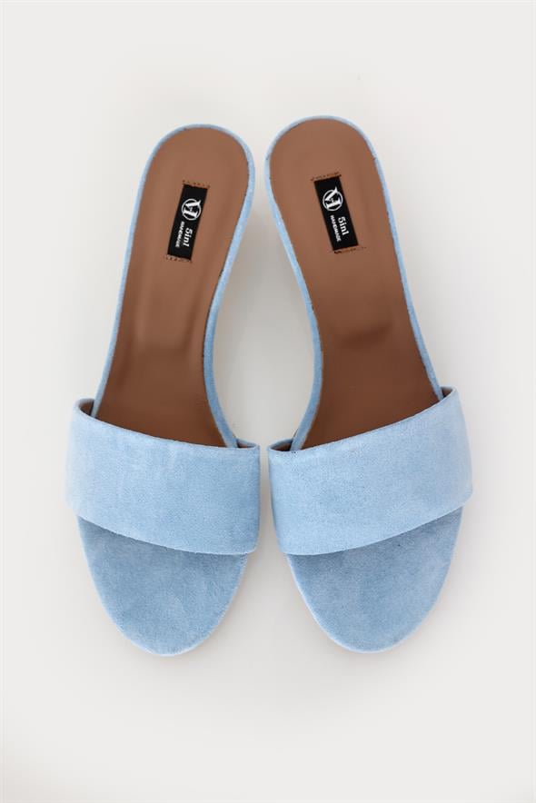 Bebe Mavi Mini Topuklu Terlik 24471