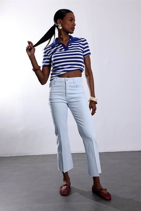 Bebe Mavi Yüksek Bel Mini Flare Jean 2005