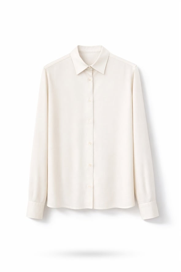 Bej %100 Lyocell Relax Fit Gömlek 25Y118