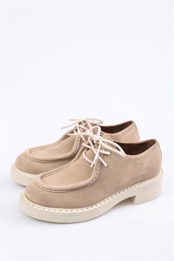 Bej Bağcıklı Loafer 20467