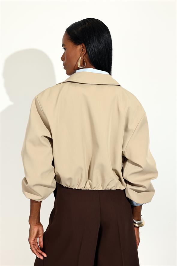 Bej Bomber Ceket 9616