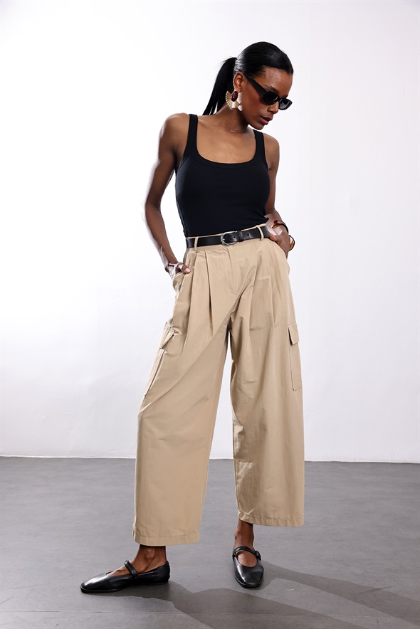 Bej Kargo Pantolon 0025