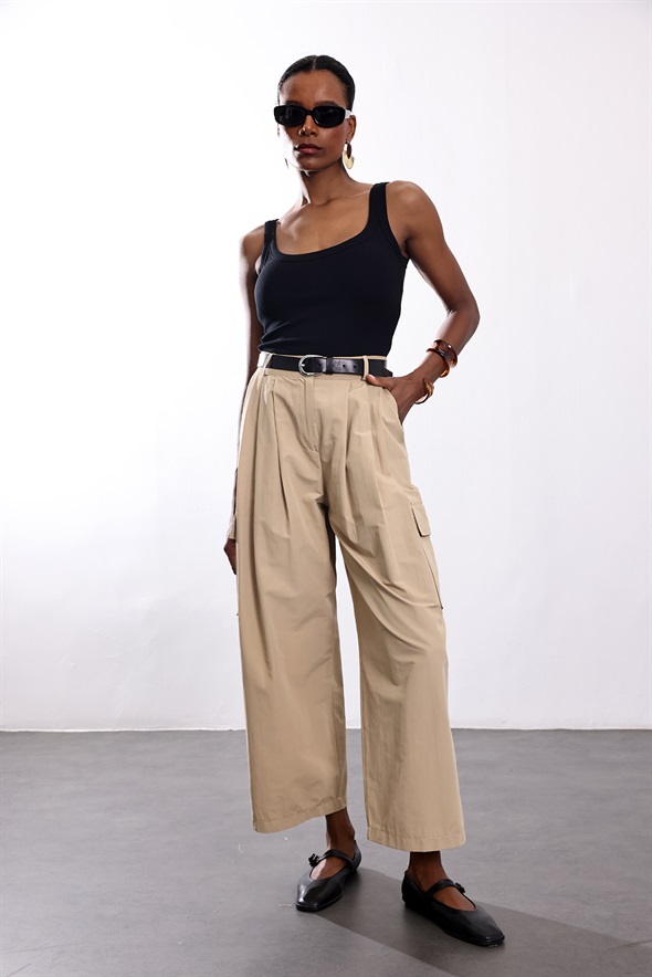 Bej Kargo Pantolon 0025