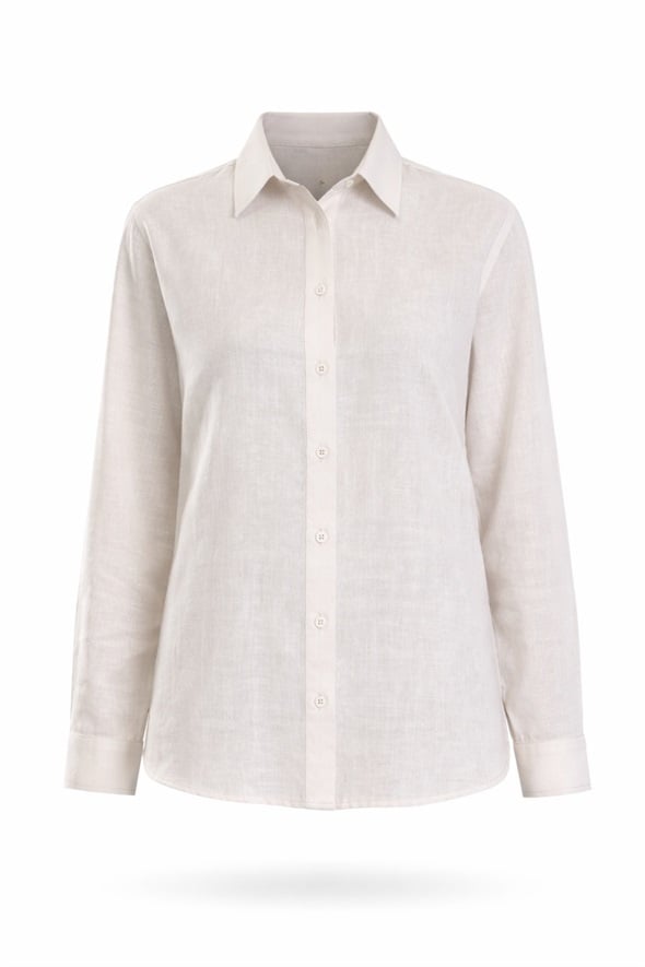 Bej Keten Karışımlı Gömlek 4165