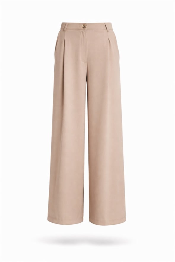 Bej Onyx Krep Pantolon 