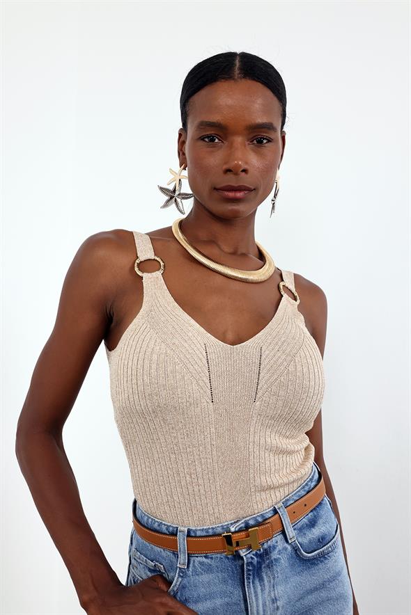 Bej Sim İplikli Atlet 