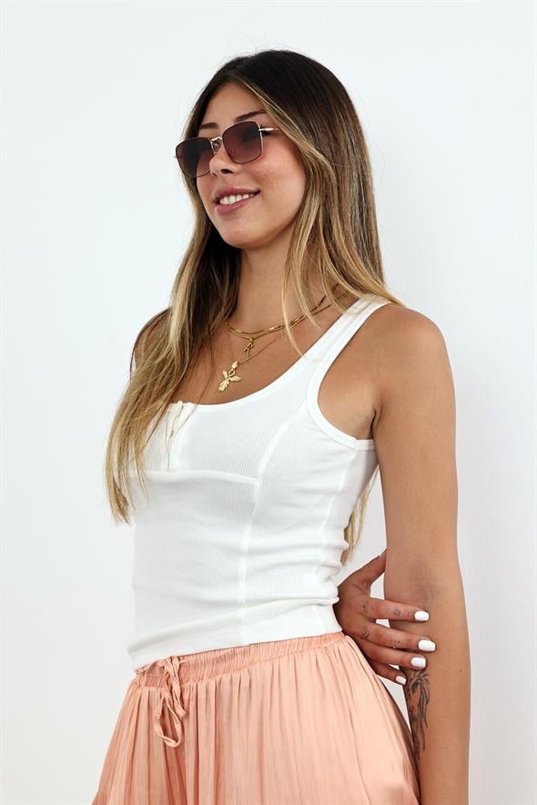 Beyaz Agraflı Atlet 251010