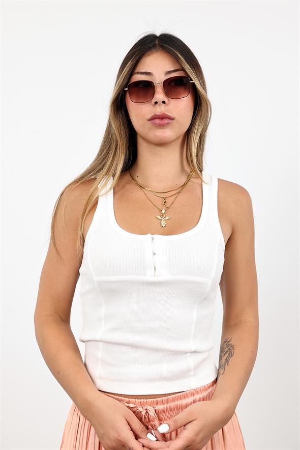 Beyaz Agraflı Atlet 251010