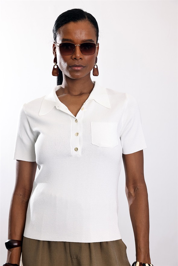 Beyaz Cepli Merserize Triko 140616