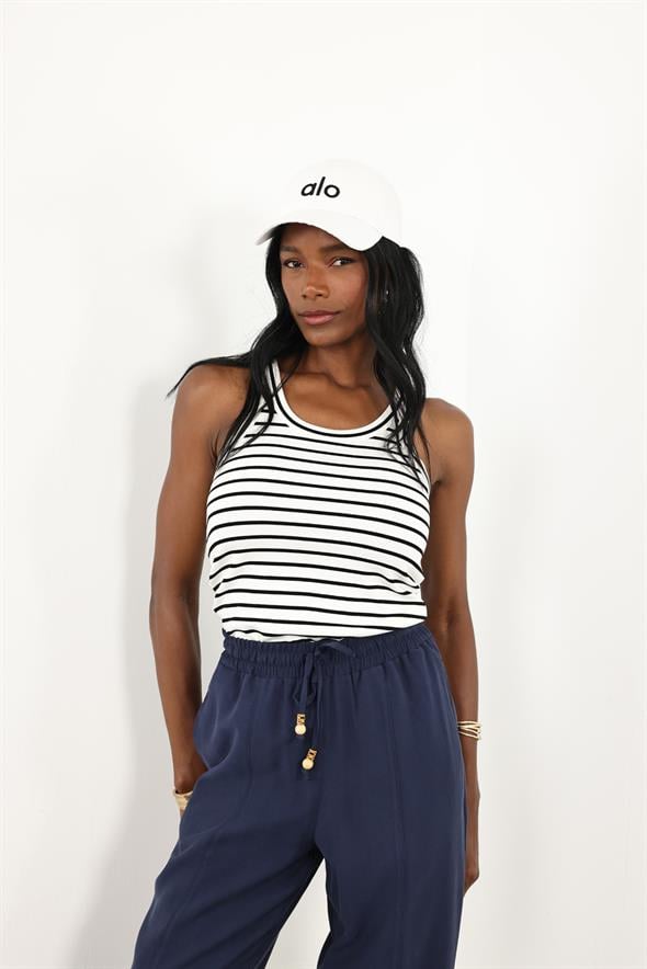 Beyaz Çizgili U Yaka Atlet 16822