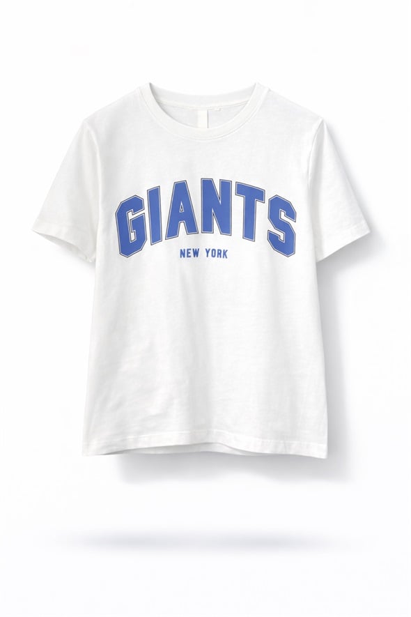 Beyaz Gıants Baskılı Tişört 