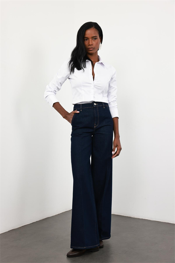 Beyaz Likralı Slim Fit Gömlek 4897