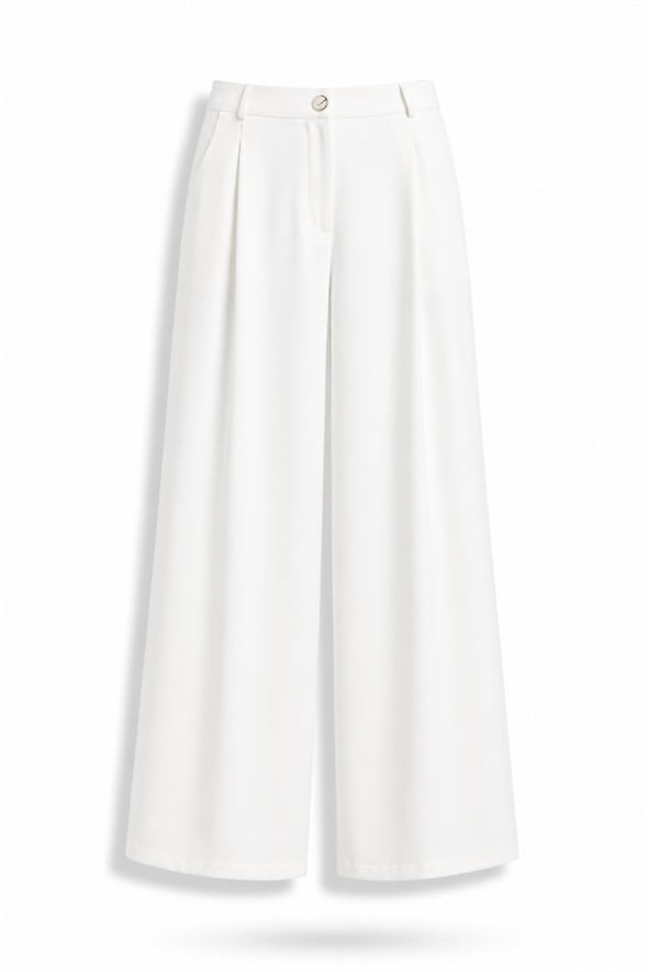 Beyaz Onyx Krep Pantolon 